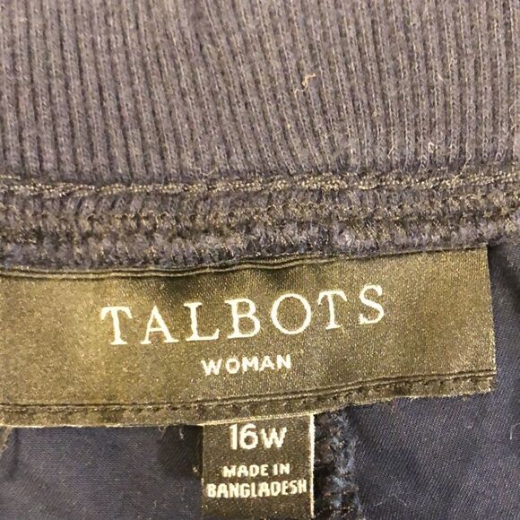 TALBOTS  Sz 16W 100% cotton Navy Blue pants, lightweight. Pre Worn Used - Picture 8 of 12